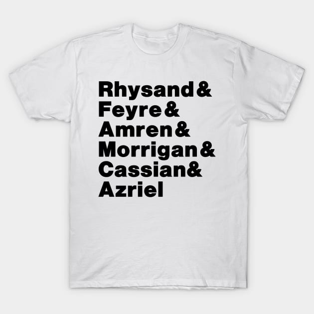 A Court of Mist and Fury Inner Circle Line Up T-Shirt by baranskini